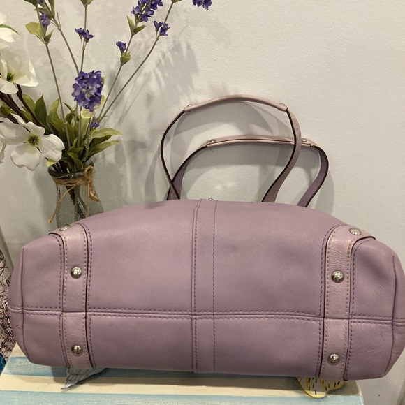 Coach Penelope Lavender Leather Satchel Turnlock Shoulder Bag Style 13236 - Picture 6 of 8